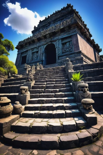 gopura,stone pagoda,artemis temple,hoysala,banteay,candi rara jonggrang,asian architecture,tempel,ancient city,buddhist temple,temples,temple,ancient buildings,vihara,prasat,borobodur,rathas,white temple,borobudur,candi,Illustration,Paper based,Paper Based 17