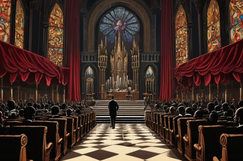 pipe organ,vicar,cathedral,ecclesiatical,haunted cathedral,conclave,evangelion,ecclesiastic,ecclesiastical,church painting,aisle,anglican,liturgy,congregation,sanctuary,catholicus,ordained,gothic church,basilius,pontifices,Illustration,Realistic Fantasy,Realistic Fantasy 21