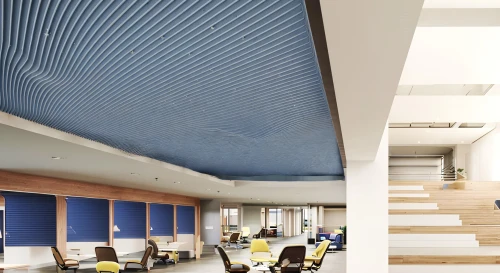 daylighting,ceiling ventilation,concrete ceiling,ceiling construction,gensler,school design,coverings,wallcovering,stucco ceiling,associati,soffits,oticon,adjaye,wallcoverings,technion,folding roof,lecture room,lecture hall,hallward,plafond