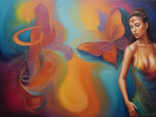 oil painting on canvas,art painting,oil painting,fantasy art,ulysses butterfly,bodypainting,passion butterfly,airbrush,glass painting,demoiselles,bohemian art,tretchikoff,oil on canvas,tiger lily,oshun,sirena,shobana,pintura,welin,dream art,Illustration,Realistic Fantasy,Realistic Fantasy 45