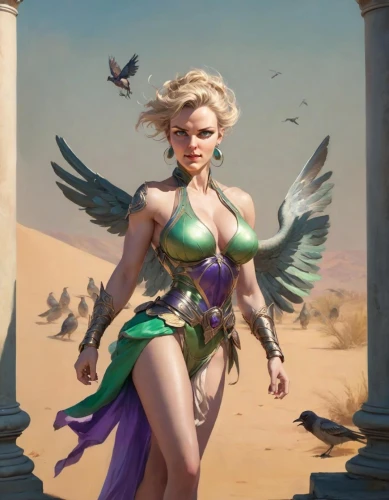 inanna,fantasy woman,archangel,thundra,amazona,goddess of justice,female warrior,fantasy art,antiope,sandahl,liliana,etheria,harpy,krietor,caelestis,hawkgirl,wind warrior,fantasy picture,harpies,kolinda