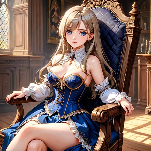 beatrix,silva,elise,arisa,sophitia,noblewoman,sitting on a chair,atalanta,cagliostro,kolken,charlotta,bradamante,ashe,tiara,belldandy,clarisse,yuanji,liselotte,blue heart,rafaela,Anime,Anime,General