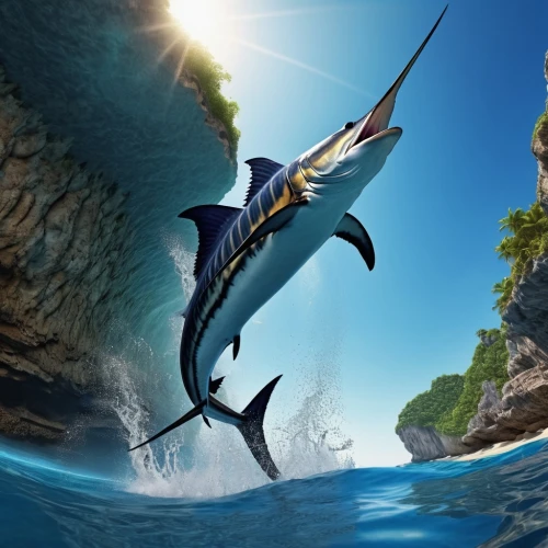 billfish,liopleurodon,sailfish,wyland,dolphin background,marine reptile,thunnus,swordfish,plesiosaur,rooster fish,dolphin fish,basilosaurus,spearfishing,pterosaur,mosasaurs,ichthyosaurs,sharpnose,delphinus,dusky dolphin,bourequat,Photography,General,Realistic