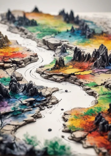 microworlds,watercolor paint strokes,watercolor background,watersheds,volcanic landscape,aerial landscape,fantasy landscape,mountain valleys,mountain plateau,an island far away landscape,marble painting,small landscape,cartography,mountain world,watercolor,watercolor leaves,watercolor tree,floating islands,abstract watercolor,water colors