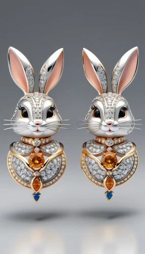 female hares,hares,rabbits,cottontails,jewelries,clogau,boucheron,mouawad,lapine,asprey,chaumet,arpels,derivable,easter rabbits,whimsical animals,jewelers,hare,cartoon rabbit,cufflinks,american snapshot'hare,Unique,3D,3D Character