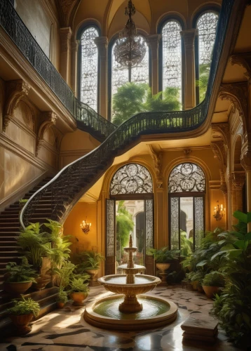 atriums,atrium,chhatris,philbrook,biltmore,staircase,conservatory,cochere,staircases,outside staircase,mirogoj,kykuit,entrance hall,foyer,winding staircase,winter garden,wintergarden,driehaus,escaleras,mountstuart,Art,Artistic Painting,Artistic Painting 29