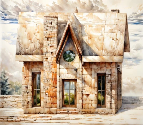 church painting,capernaum,ancient house,stone house,wayside chapel,ruin,winter house,abandoned place,mausoleum ruins,the threshold of the house,abandoned house,stone gate,little church,church door,ruins,abandoned building,tabernacle,mausolea,front door,snow house