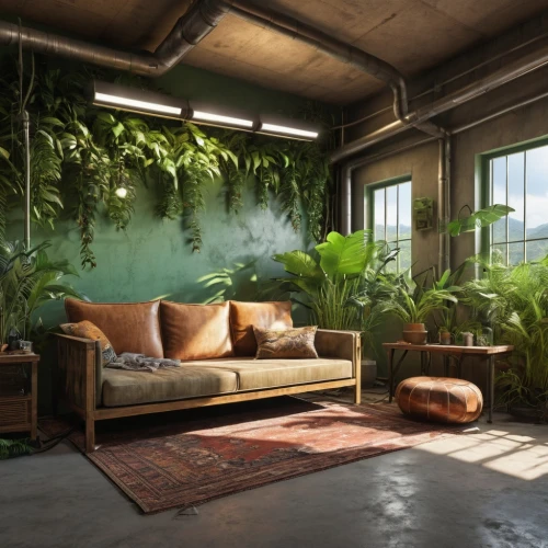 loft,houseplants,tropical house,house plants,tropical greens,sunroom,houseplant,green living,indoor,exotic plants,living room,interior design,roof garden,modern decor,tropical jungle,hanging plants,lofts,philodendron,conservatory,apartment lounge,Photography,General,Realistic