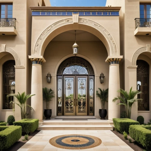 sursock,entryway,emirates palace hotel,luxury home,archways,luxury property,gold stucco frame,courtyard,entranceway,habtoor,breezeway,luxury home interior,royal palms,front door,entryways,house entrance,zabeel,mansion,entranceways,courtyards,Photography,General,Realistic