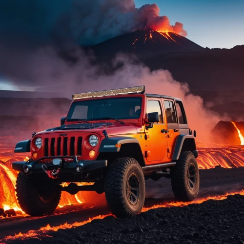 jeep rubicon,lava balls,flaming mountains,jeeps,jeep gladiator rubicon,active volcano,the volcano,lava flow,wrangler,volcanic activity,jeep,volcanic,volcanoes,fire in the mountains,fire mountain,volcanic landscape,burnout fire,wranglings,off-road vehicles,kilauea,Photography,General,Realistic