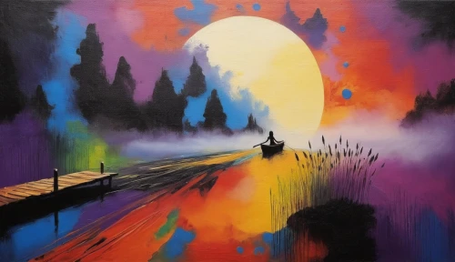 night scene,oil painting on canvas,road forgotten,spray paint,abstract painting,acrylic paint,art painting,night highway,nightriders,mountain road,cloudstreet,nightride,caminos,moonlit night,the road,nightrider,dreamscape,dusty road,lunar landscape,city highway,Illustration,American Style,American Style 12