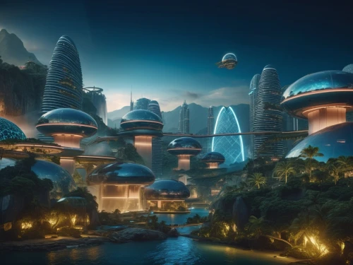 futuristic landscape,ecotopia,cardassia,arcology,homeworlds,coruscant,futuristic architecture,fantasy city,naboo,terraformed,citadels,homeworld,alien world,ringworld,fantasy landscape,barsoom,starbase,valerian,fantasy world,cybercity,Photography,General,Sci-Fi