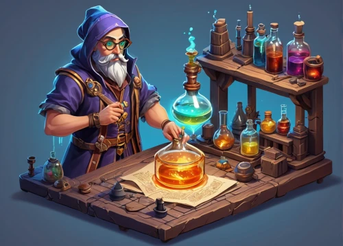 apothecary,alchemist,innkeeper,candlemaker,chronicon,perfumer,game illustration,gnome and roulette table,witch's hat icon,shopkeeper,brewmaster,alchemists,clockmaker,barranger,magistrate,potions,medicine icon,prognosticator,astrologer,merchant