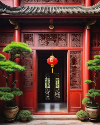 asian architecture,fengshui,shuozhou,qibao,chengdu,garden door,chaozhou,dojo,sanshui,feng shui,suzhou,pingyao,zhaozhou,tujia,red lantern,hangzhou,qingcheng,jingshan,doorway,hengdian,Illustration,Retro,Retro 25