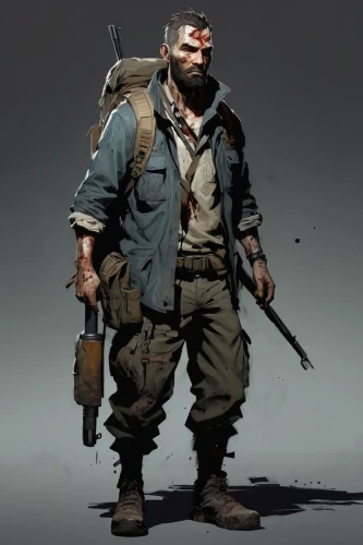 war veteran,blackbeard,subcomandante,vietnam veteran,mercenary,frontiersman,militiaman,spetsnaz,malinovsky,barret,volksgrenadier,postapocalyptic,paleobotanist,berzerker,bosak,makarov,skotnikov,soldado,siberut,frankenreiter