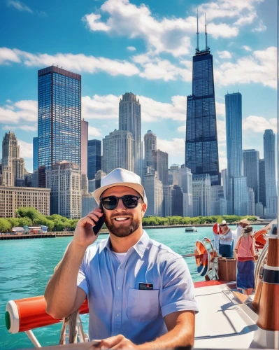 boat operator,chicagoan,deckhand,helmsman,on a yacht,easycruise,cocaptain,touristed,chicago,yachting,travelocity,new york harbor,man talking on the phone,touristy,delta sailor,yacht club,deckhands,harbormaster,sailin,uscg,Conceptual Art,Daily,Daily 21