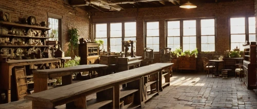 loft,pingyao,refectory,workbenches,apothecary,taproom,herbology,reading room,chefs kitchen,middleport,brickworks,kitchen interior,dining room,the kitchen,lofts,schoolroom,the shop,interior view,patios,laboratorium,Illustration,Retro,Retro 18