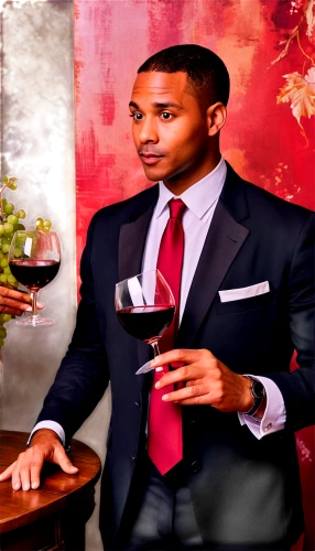 black businessman,sommelier,african businessman,polemarch,a black man on a suit,concierge,headwaiter,sommeliers,waiter,black professional,concierges,rose wine,a glass of wine,businessman,business man,oenophile,winegrower,vintner,real estate agent,businessperson,Illustration,Realistic Fantasy,Realistic Fantasy 21