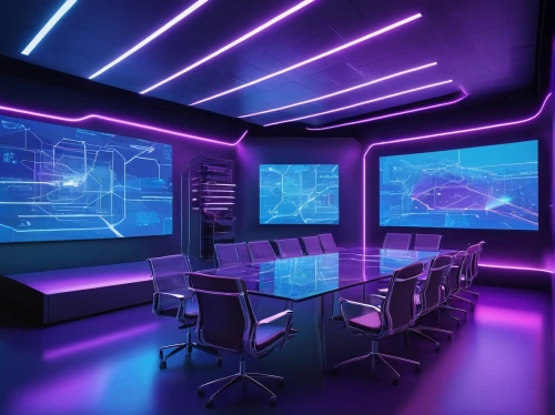 conference room,computer room,ufo interior,spaceship interior,neon human resources,board room,meeting room,modern office,boardroom,cybercafes,background design,study room,blur office background,creative office,3d background,the server room,working space,game room,workstations,workspaces,Illustration,Realistic Fantasy,Realistic Fantasy 06