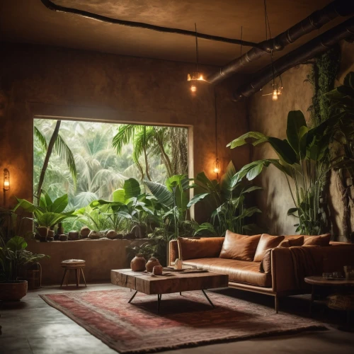 cabana,tropical house,tropical jungle,conservatory,sitting room,house plants,indoor,houseplants,royal palms,living room,sunroom,interior decor,cabanas,jungle,home interior,houseplant,palms,chaise lounge,philodendron,livingroom,Photography,General,Cinematic