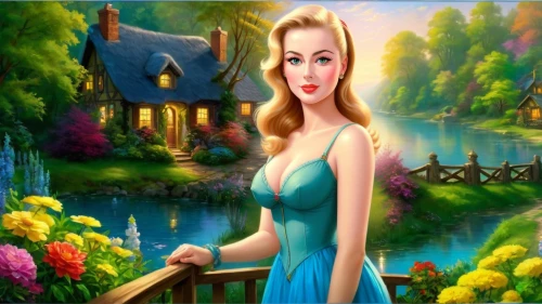 cartoon video game background,maureen o'hara - female,celtic woman,margairaz,fantasy picture,landscape background,margaery,fairy tale character,3d background,belle,ninfa,world digital painting,anarkali,girl in the garden,background image,girl on the river,photo painting,fantasy art,springtime background,dalida