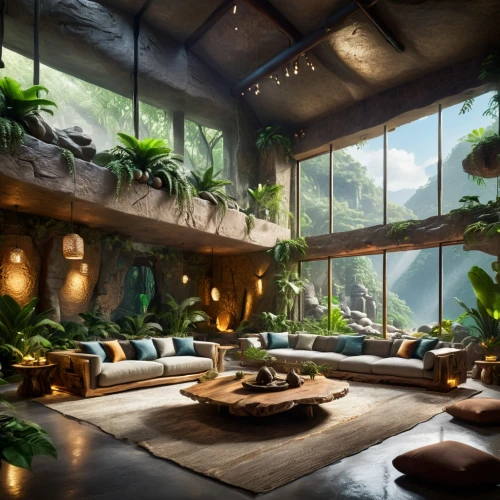 living room,modern living room,tropical house,livingroom,loft,beautiful home,tropical jungle,conservatory,sitting room,interior modern design,luxury home interior,indoor,rainforests,forest house,interior design,houseplants,great room,rain forest,sunroom,vivarium,Photography,Artistic Photography,Artistic Photography 15