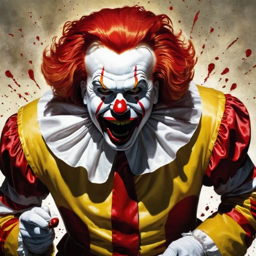 pennywise,scary clown,horror clown,ronalds,creepy clown,mccrumb,klowns,it,clown,mccalister,mcleodusa,mctwist,mcdonnel,wason,mcglory,klown,mcspaden,mcnickle,mcphie,mcgruther,Illustration,American Style,American Style 08