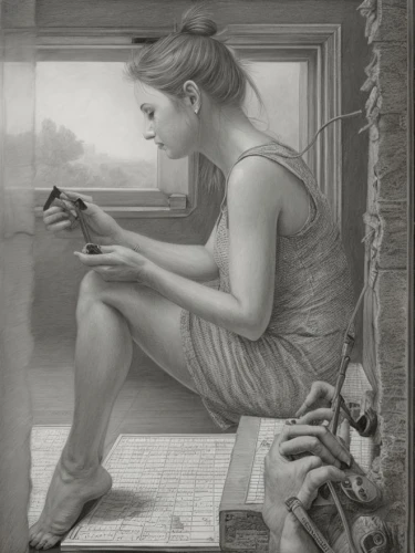 girl studying,girl drawing,blonde woman reading a newspaper,heatherley,girl at the computer,pencil drawings,donsky,charcoal drawing,pencil drawing,woman playing,graphite,woman holding a smartphone,reading magnifying glass,girl sitting,pencil art,epigrapher,pencil and paper,woman thinking,girl with bread-and-butter,chalk drawing,Art sketch,Art sketch,Ultra Realistic