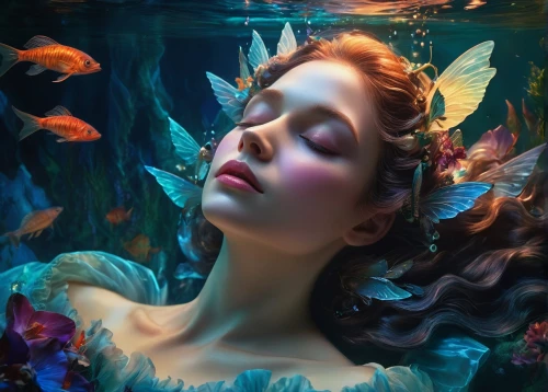 jingna,submerged,underwater background,ophelia,naiad,underwater,immersed,submersed,fathom,underwater world,dreamscapes,under the water,amphitrite,under water,photo session in the aquatic studio,submersion,submerging,naiads,underwater landscape,merfolk,Illustration,Realistic Fantasy,Realistic Fantasy 02