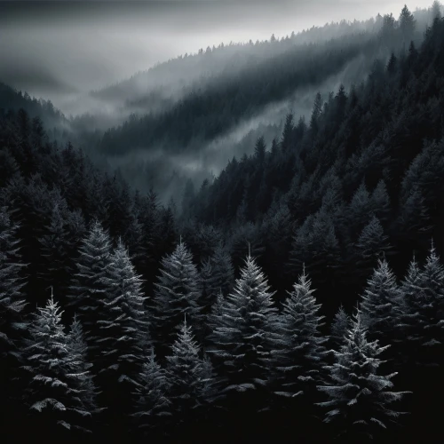 coniferous forest,foggy forest,fir forest,black forest,forest background,winter forest,northern black forest,foggy landscape,forest dark,forest landscape,bavarian forest,forestland,winter background,foggy mountain,nature background,landscape background,forested,coniferous,mirkwood,forests,Photography,Black and white photography,Black and White Photography 07