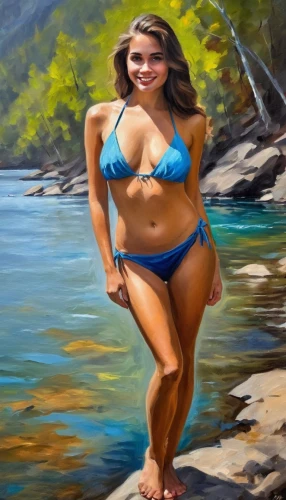 girl on the river,the blonde in the river,world digital painting,topanga,iaquinta,bikindi,water nymph,thighpaulsandra,anfisa,beach background,cassandra,photo painting,oil painting,hula,kimberlee,jwala,female model,the body of water,pam,laucala,Conceptual Art,Oil color,Oil Color 22