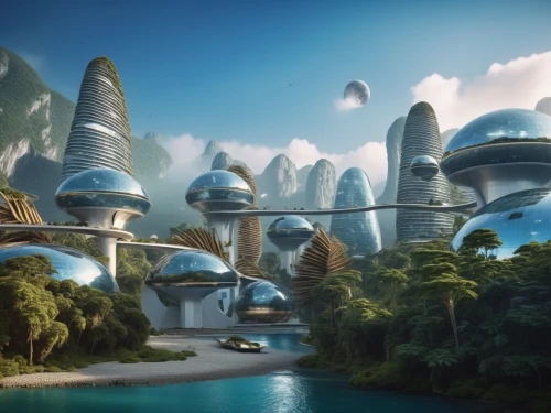 futuristic landscape,ecotopia,futuristic architecture,arcology,cardassia,ringworld,terraformed,homeworlds,alien world,futuristic art museum,fantasy landscape,homeworld,alien planet,fantasy city,utopian,utopias,afrofuturism,habitats,sky space concept,citadels,Photography,General,Realistic