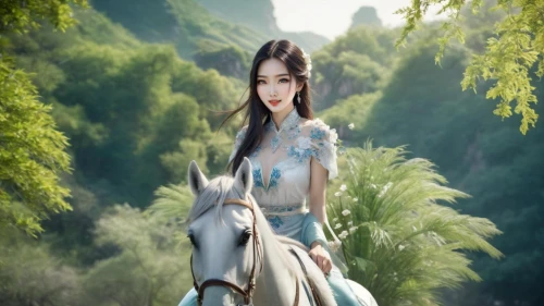 qilin,fantasy picture,horse herder,mervat,arwen,arabian horse,horsewoman,horseback,fingolfin,lorien,horseriding,inner mongolian beauty,beautiful horses,horseback riding,yunxia,sanxia,xufeng,gondolin,white horse,cheval