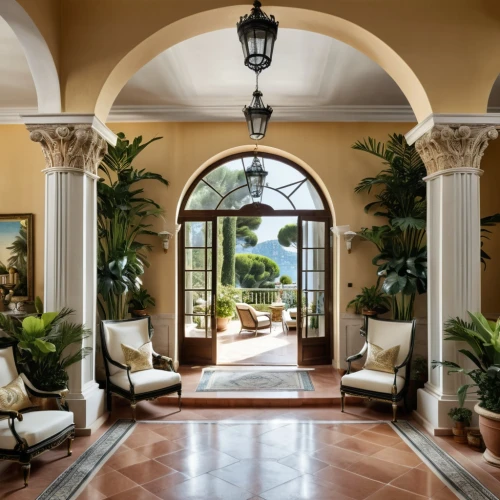 cochere,loggia,breezeway,luxury home interior,entryway,orangery,patio,rosecliff,lobby,archways,entryways,villa cortine palace,foyer,entrance hall,conservatory,montecito,hacienda,palmilla,mizner,sunroom,Photography,General,Realistic