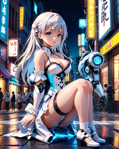 white heart,ayanami,akihabara,hatsune miku,siro,akiba,cyberangels,hammann,kotobukiya,cybercity,neptunia,nowa,aqua,megami,makita,labrys,miku,takane,cybernetic,cyan,Anime,Anime,Traditional