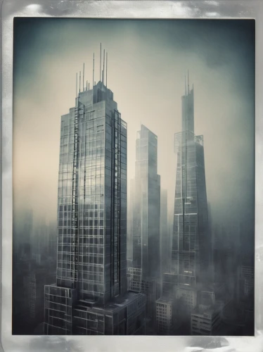 tall buildings,highrises,skyscraping,cityscapes,black city,megacities,skyscapers,high rises,coruscant,metropolis,city scape,skyscrapers,barad,urban towers,foggy day,high fog,pinhole,gotham,emission fog,arcology,Photography,Documentary Photography,Documentary Photography 03