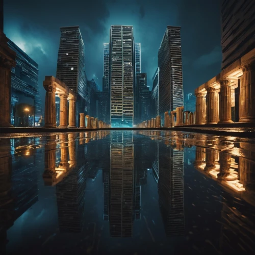 cityscape,metropolis,skyscrapers,shanghai,cityscapes,city at night,under the moscow city,city scape,guangzhou,refleja,tall buildings,reflejo,skyscraper,fantasy city,chongqing,moscow city,dubai marina,doha,songdo,the skyscraper,Art,Artistic Painting,Artistic Painting 29