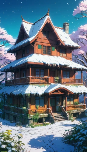 winter house,winter background,christmas wallpaper,christmas landscape,christmas snowy background,snow scene,snow roof,christmasbackground,snowy landscape,dreamhouse,wooden house,winter village,snow landscape,christmas background,house in the mountains,winter landscape,nouaimi,winter dream,beautiful home,house in mountains,Illustration,Japanese style,Japanese Style 03