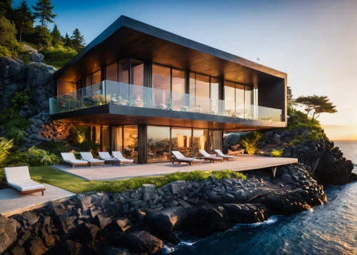 house by the water,oceanfront,luxury property,beach house,dunes house,beachfront,dreamhouse,luxury home,holiday villa,cliffside,beachhouse,beautiful home,ocean view,modern house,amanresorts,tropical house,summer house,oceanview,crib,modern architecture,Illustration,Realistic Fantasy,Realistic Fantasy 02