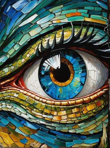peacock eye,abstract eye,eye,women's eyes,glass painting,mosaica,mosaic glass,ojos,crocodile eye,eyeful,augen,ocular,oil painting on canvas,cosmic eye,the blue eye,seye,eyeshot,jasinski,mosaics,the eyes of god,Art,Artistic Painting,Artistic Painting 37