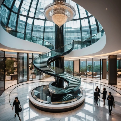 blavatnik,spiral staircase,atrium,the dubai mall entrance,reichstag,helix,escalator,circular staircase,spiral,abdali,escalators,largest hotel in dubai,galleria,titanum,atriums,winding staircase,emporium,vertigo,klcc,futuristic art museum,Illustration,Black and White,Black and White 16