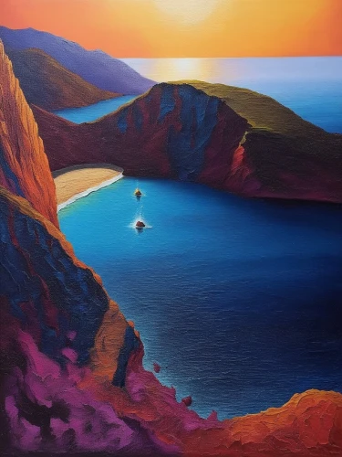 navagio bay,navagio beach,navagio,aeolian islands,cyclades,coastal landscape,molokini,sea landscape,la graciosa,volcanic landscape,purple landscape,seascape,landscape with sea,beach landscape,mostovoy,dubbeldam,greek island,greek islands,boat landscape,cliffs ocean,Illustration,Realistic Fantasy,Realistic Fantasy 25