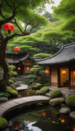 japan garden,japanese garden,japanese zen garden,kyoto,japanese garden ornament,the japanese tree,koi pond,japanese shrine,ryokan,japanese-style room,zen garden,ryokans,japan landscape,asian architecture,japanese art,teahouse,dojo,japon,japanese background,sake gardens,Conceptual Art,Oil color,Oil Color 18