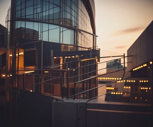 hafencity,office buildings,skywalks,skyways,penthouses,glass facades,lofts,vignetting,multistory,glass facade,balconied,glass building,urban landscape,arcology,block balcony,skybridge,harpa,tilt shift,render,buildings,Photography,General,Cinematic