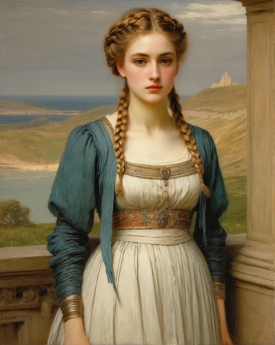 perugini,hypatia,emile vernon,portrait of a girl,girl with cloth,dossi,young woman,ariadne,mulready,leighton,bouguereau,godward,young girl,girl in a long dress,principessa,corday,young lady,melpomene,bougereau,auguste,Art,Classical Oil Painting,Classical Oil Painting 13