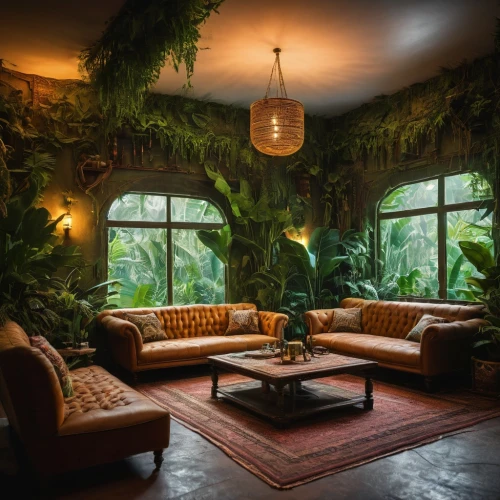 philodendrons,sitting room,tropical jungle,tropical house,conservatory,rainforest,jungly,exotic plants,houseplants,gournay,herbology,tropical forest,tree ferns,fernery,rainforests,jungles,chaise lounge,jungle,showhouse,rain forest,Photography,General,Fantasy