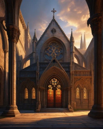 gothic church,cathedral,haunted cathedral,theed,cathedrals,archbishopric,ecclesiatical,ecclesiastical,nidaros cathedral,notre dame,sacristy,ecclesiastic,the cathedral,neogothic,eglise,church faith,sepulchres,buttressing,monastery,magisterium,Illustration,Realistic Fantasy,Realistic Fantasy 33