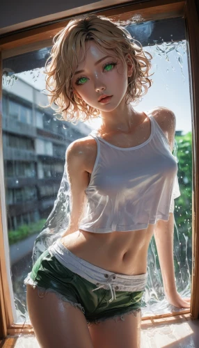 gumi,sonika,ritsuko,parsee,windowsill,hoshihananomia,window sill,toga,chihiro,kaede,mayapuri,open window,asahina,glass window,takagaki,window glass,michiru,window,car window,midori,Illustration,Japanese style,Japanese Style 18