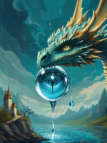 brisingr,eragon,dragonair,fantasy art,waterglobe,fantasy picture,dragones,dragon of earth,gondolin,drache,dragonja,dragon,waterdrop,painted dragon,arkenstone,water creature,darragon,dragonlord,world digital painting,dragonheart,Conceptual Art,Fantasy,Fantasy 02