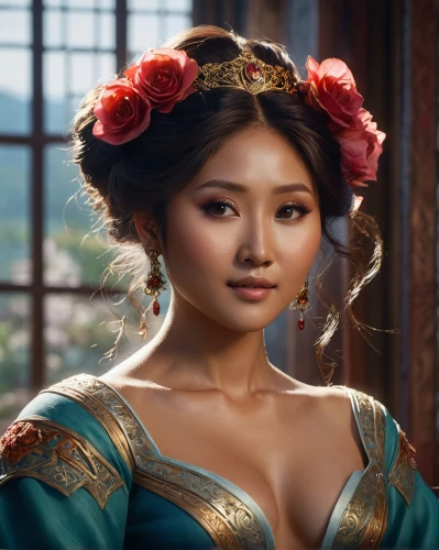 poppaea,jasmine,pocahontas,jasmine blossom,rosaline,zarina,apsara,oriental princess,mulan,chunli,tyche,asian woman,tiana,gothel,esmeralda,phuong,concubine,mongolian girl,dianbai,shenmue,Photography,General,Cinematic